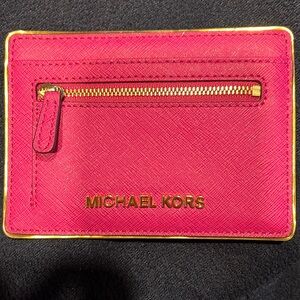 Michael Kors wallet pink gold trim